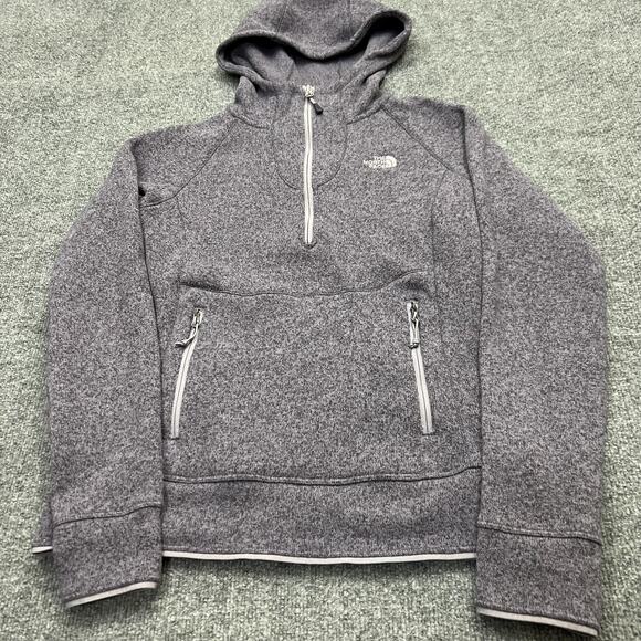 The North Face Hoodie Womens Medium Knit Fleece Zip Pockets Outdoor Pullover - Picture 3 of 12